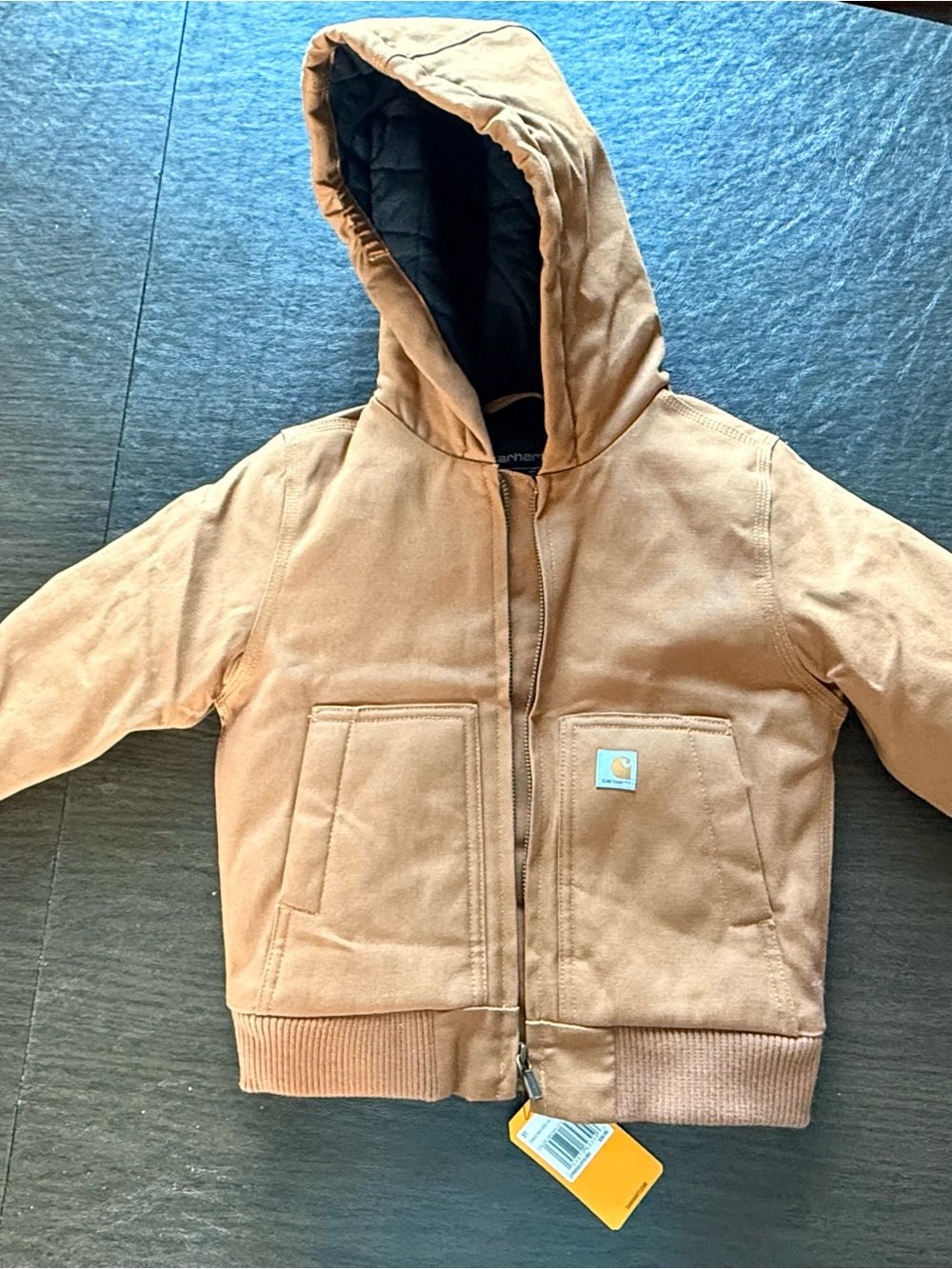 Carhartt Kids' Tan Hooded Puffer Jacket